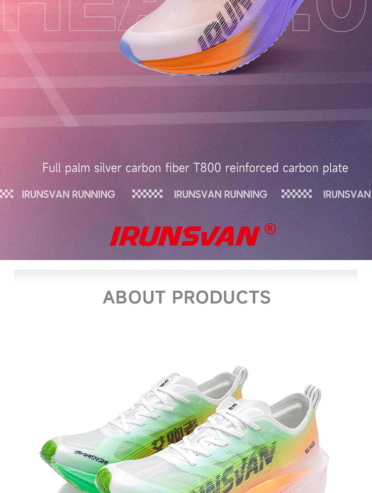 IRUNSVAN Heat 2.0 professional marathon running shoes men full length carbon fiber board sports shoes women ultra light breathable shock-absorbing long-distance running training shoes 24066 · v6