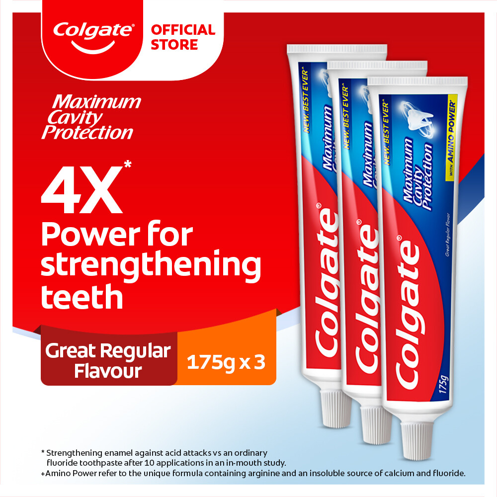 Gambar Colgate Maximum Cavity Protection Great Regular Flavour Toothpaste Valuepack 175g x 3