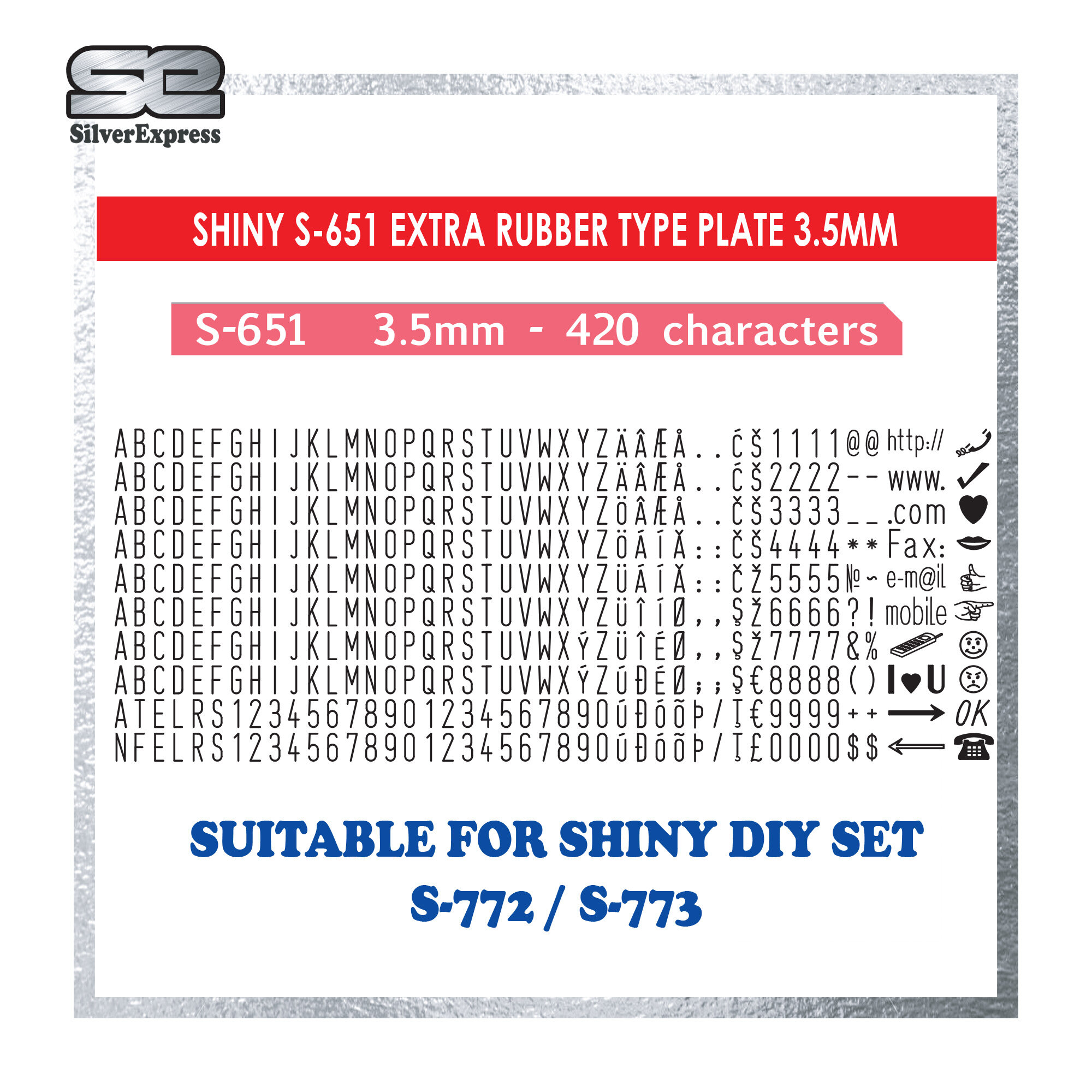 S 651 Shiny Extra Rubber Set For S 772 S 773 Only Diy Set Extra Rubber Replacement Rubber For Handy Stamp Diy Set 3 5mm Rubber Lazada