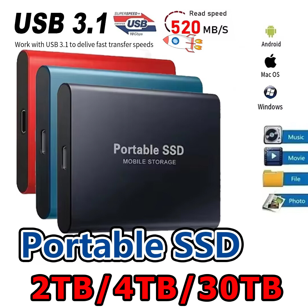 Tốc Độ Cao Ổ cứng lưu trữ thể rắn Bên Ngoài 500GB/2TB/4TB/8TB/16TB USB 3.1 type-C ổ cứng Lưu Trữ Decives Cho Máy Tính Xách Tay/PC/Mac