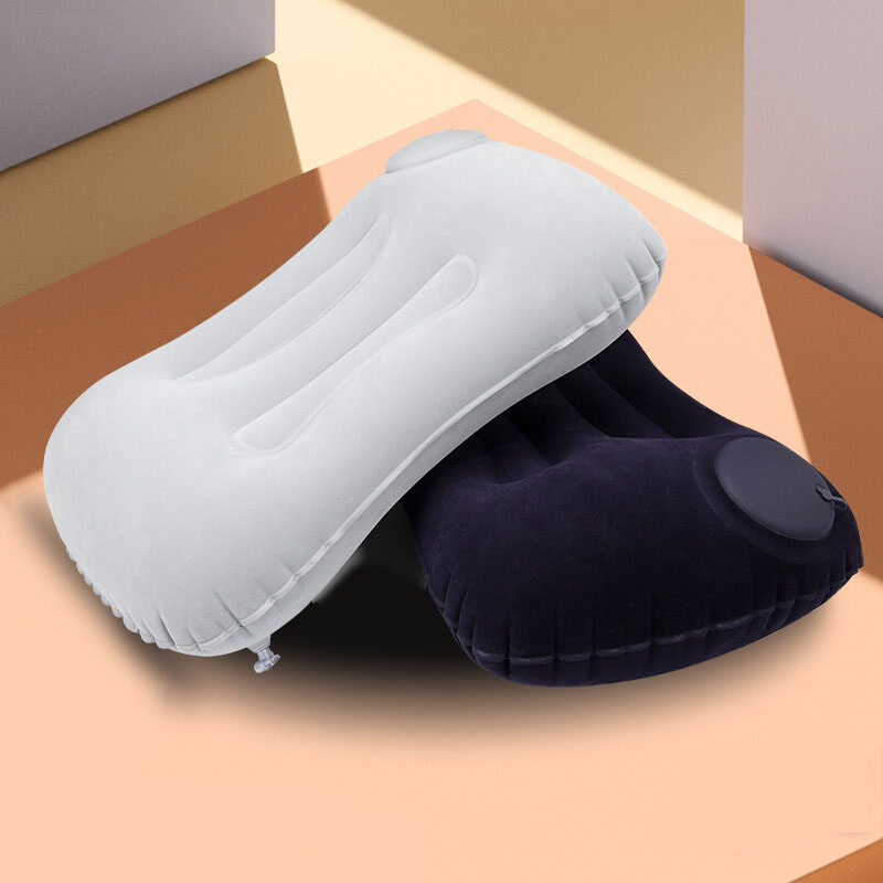 Gối bơm hơi đổ xô Báo Chí tự động Inflatable gối vuông Gối cổ gối du lịch máy bay Gối cổ du lịch nhỏ gọn Essential