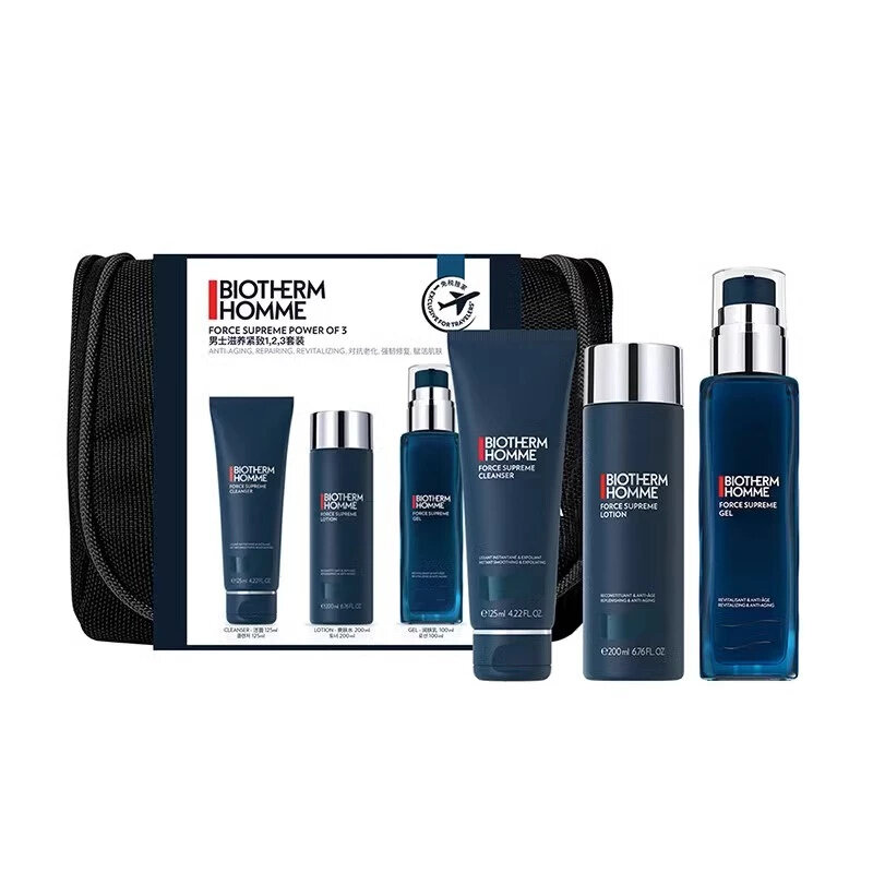 Biotherm Homme Force Supreme SET (Cleanser 125ml+Lotion 200ml+Gel 50ml) /BIOTHERM Homme Aquapower Po