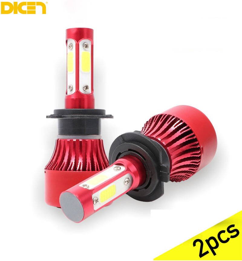 Dicn 2 bóng đèn pha ô tô led h4 h7 h13 bóng đèn led 9005 9006 h8 9012 9004 hb3 hb4 9007 h11 đèn led ô tô 20000lm 6000k 12v 24v