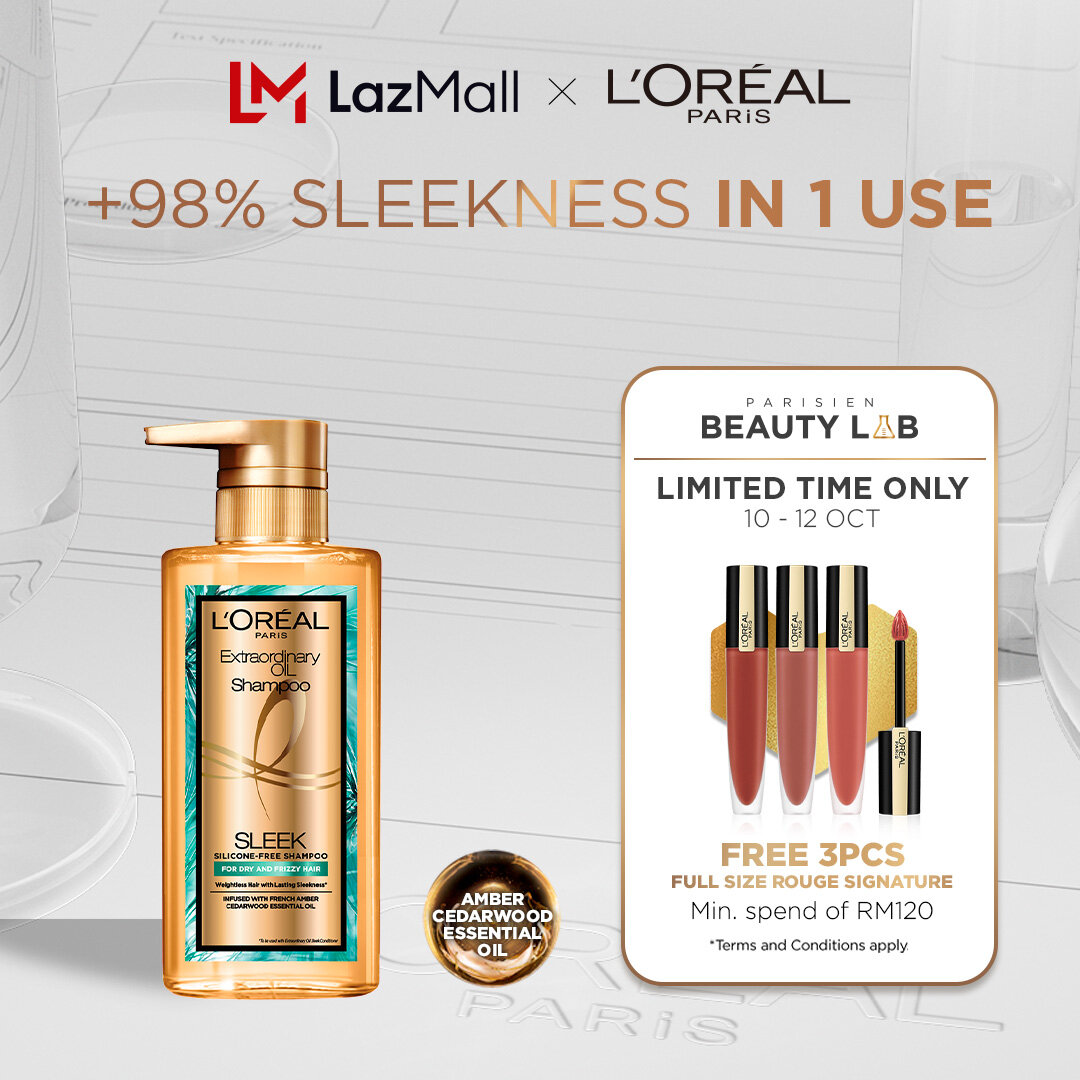 Gambar L Oreal Paris Extraordinary Oil Premium Shampoo (Sleek) 440ML