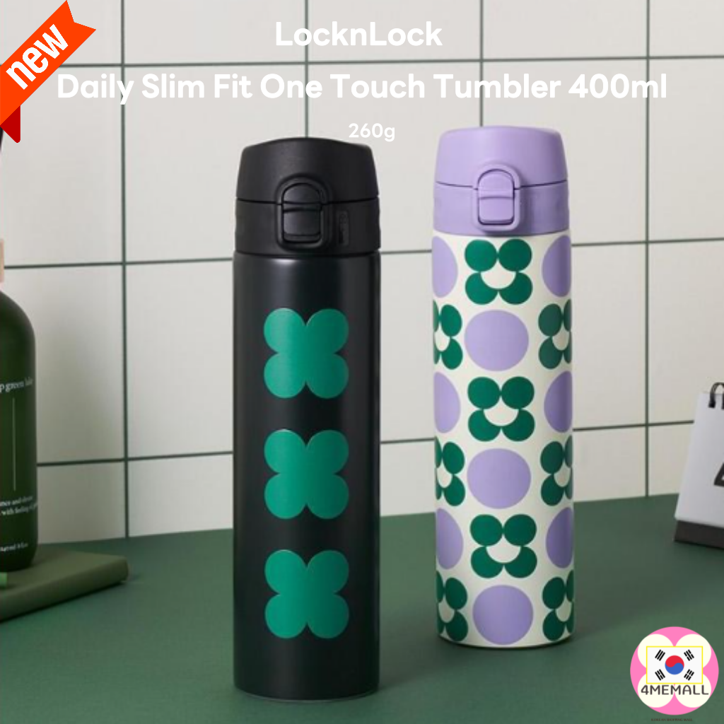 LocknLock Daily Slim Fit One Touch Tumbler 400ml Gift Water Bottle Water  Cup Stainless Steel Tumbler