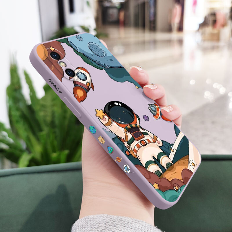 Ốp lưng Này phi hành gia IPhone X XS XR Max 8 7 6 6S Plus SE 2020 2022 Cảm giác thoải mái Silicone lỏng vỏ điện thoại