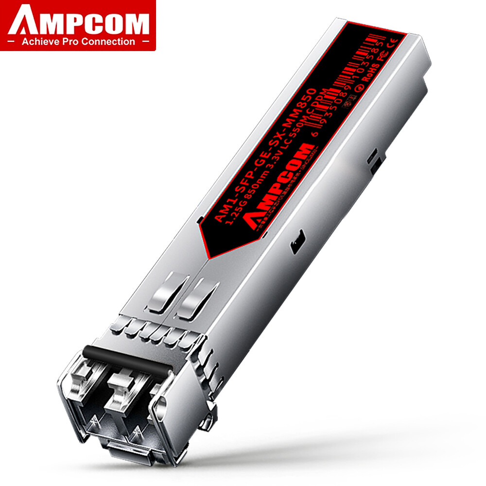 Ampcom 1.25g lc sfp multi-mode duplex optic module 1000base-sx sfp 850nm 550m dom lc mmf transceiver module