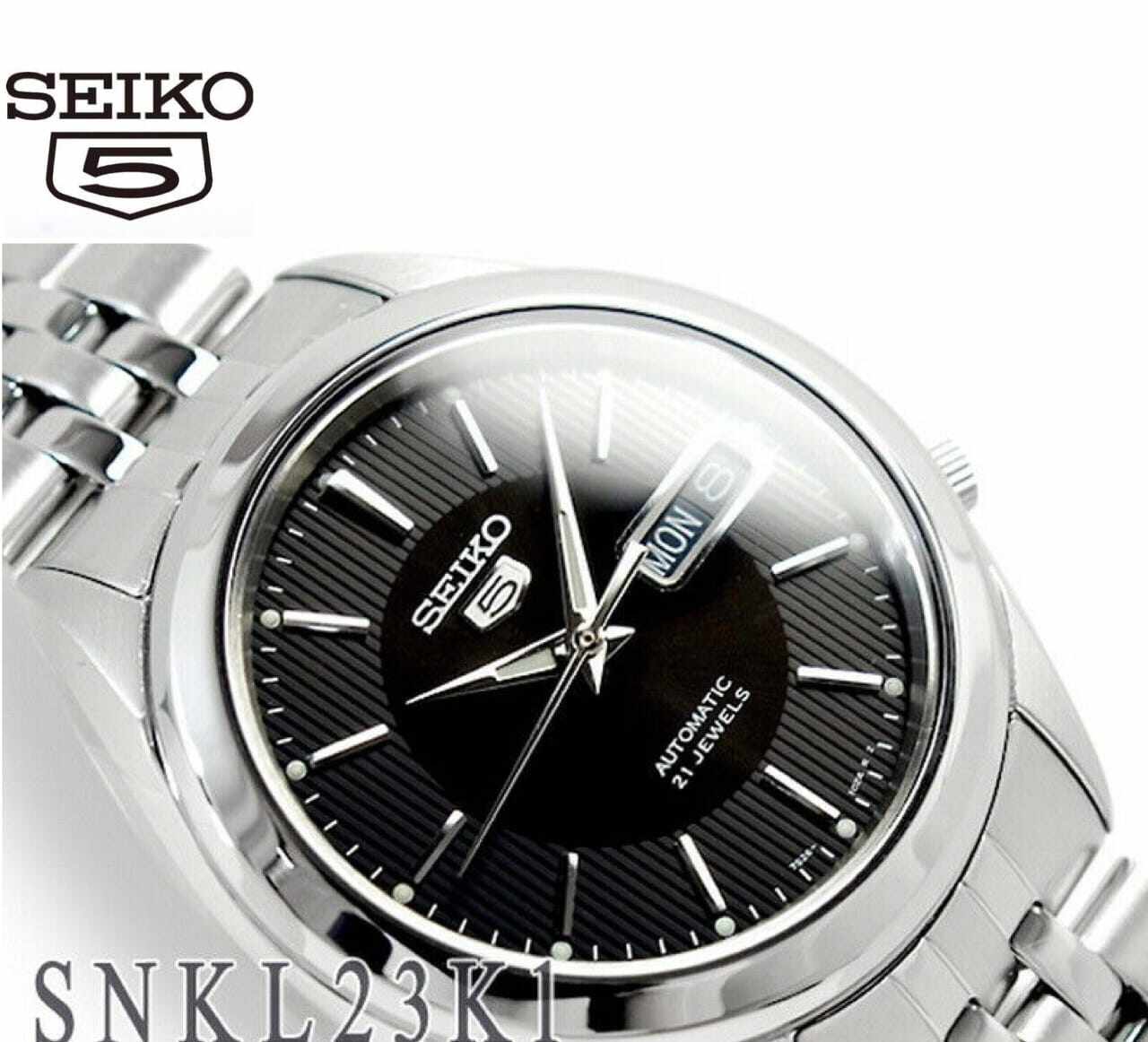 Seiko Snkl23 Silver Stainless Steel Band Automatic Watch With See