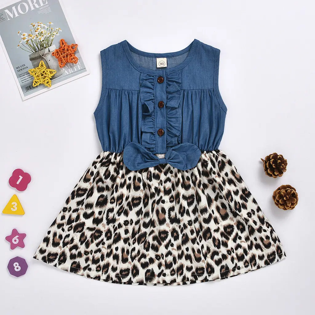 denim leopard dress