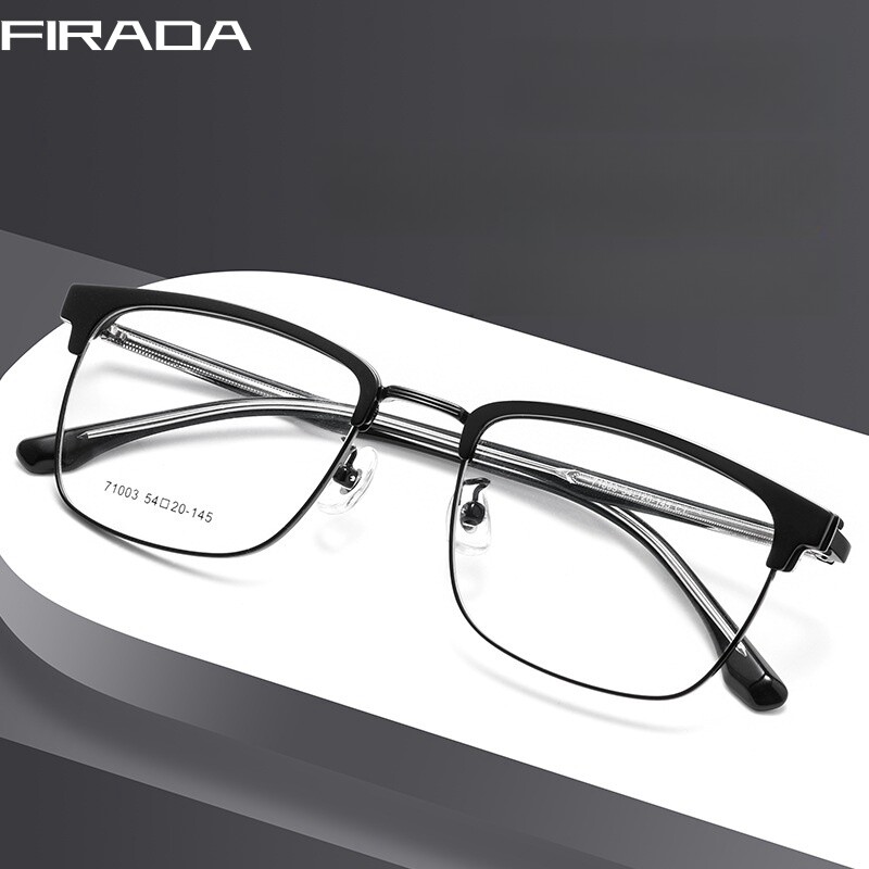 FIRADA Fashion Ultra Light Glasses Retro Comfortable Square Eyewear Plus Size Prescription Eyeglasses Frame For Men Women 71003K ราคา 310 บาท*ส่งฟรี