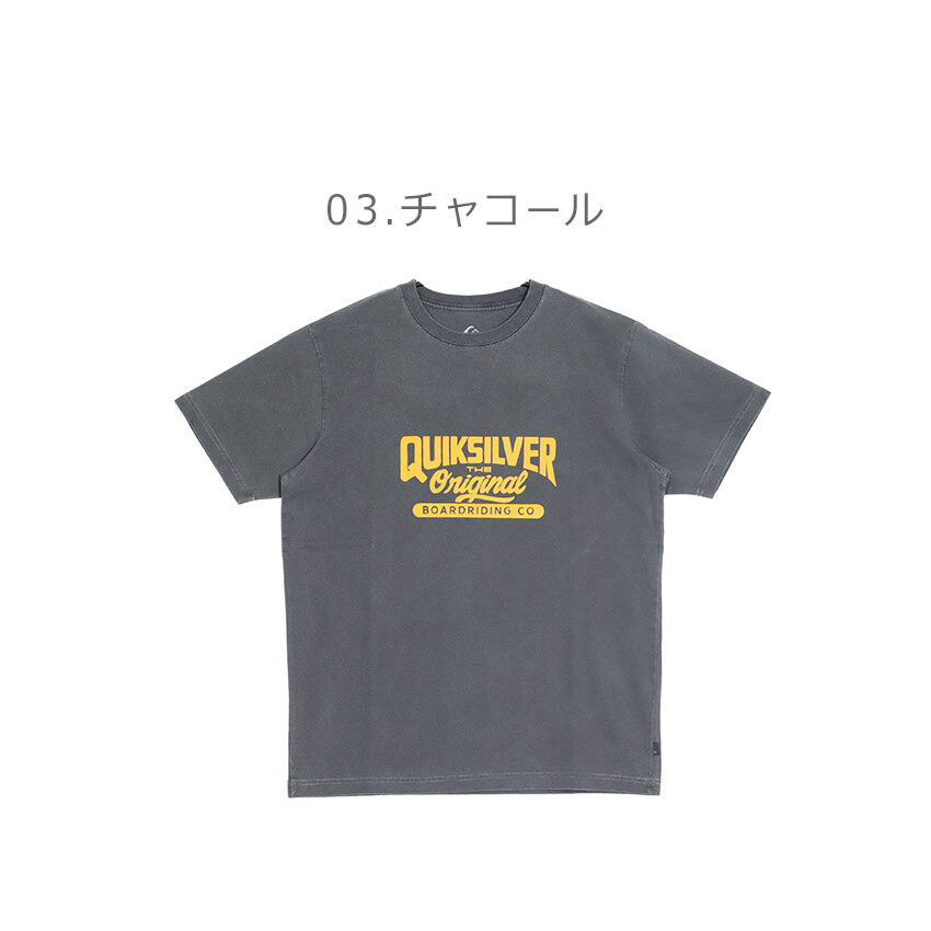 Hàng sẵn có Quiksilver nam in chữ cái tay ngắn kịch bản ST qst241006 Áo thun cổ tròn cotton 100% giản dị 1028