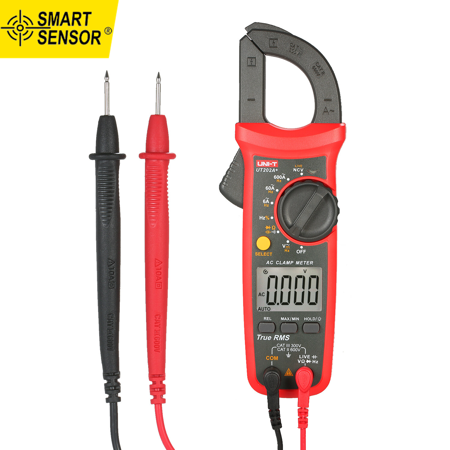 Uni-t đồng hồ kẹp kỹ thuật số đếm ut202a + 6000 ampe kế vạn năng rms thật đồng hồ đo điện áp máy kiểm tra vạn năng kiểm tra ncv, thiết bị kiểm tra kẹp dòng điện xoay chiều kiểm tra trực tiếp chu kỳ nhiệm vụ tần số điện dung đo giá trị tương đối