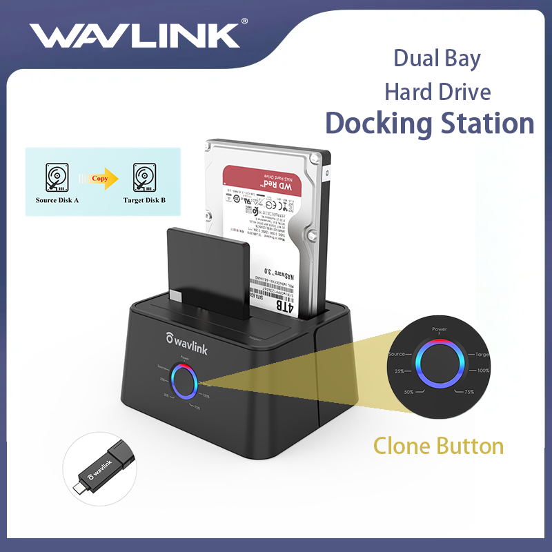 Wavlink Dual Bay Hard Drive Docking Station, USB 3.0 to SATA I II III Tool