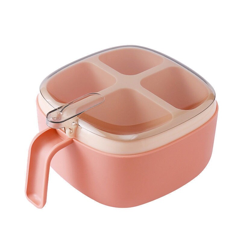 Gambar Seasoning box combination set household kitchen supplies salt sugar monosodium glutamate four grid storage one multi grid seasoning tank oil pot