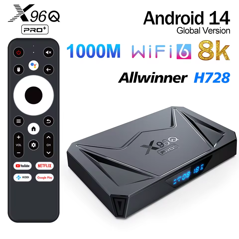 Salange x96q Pro + Android 14 bộ giải mã TV thông minh Wifi 6 Allwinner h728 cánh tay vỏ não A55 Eth