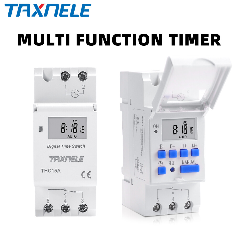 Rơ le thời gian kỹ thuật số có thể lập trình điện tử hàng tuần 7 ngày công tắc hẹn giờ điều khiển gắn ray din ac 220v 230v 12v 24v 48v 16a, thc15a