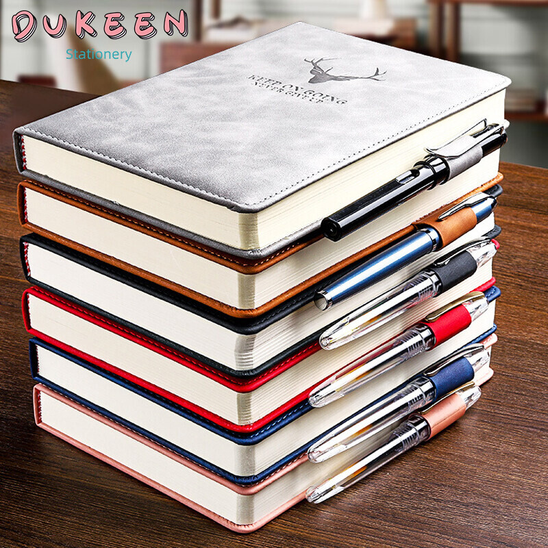 Dukeen sổ tay a5 da pu siêu dày 360 trang dành cho văn phòng công sở sổ tay giấy cổ điển hoài cổ nhật ký nhật ký văn phòng phẩm trường học