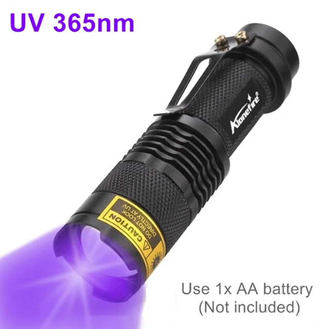 Đèn Đen Alonefire SK68uv Đèn Pin Led UV Mini Zoom 395/365nm Phát Hiện Ánh Sáng Đèn