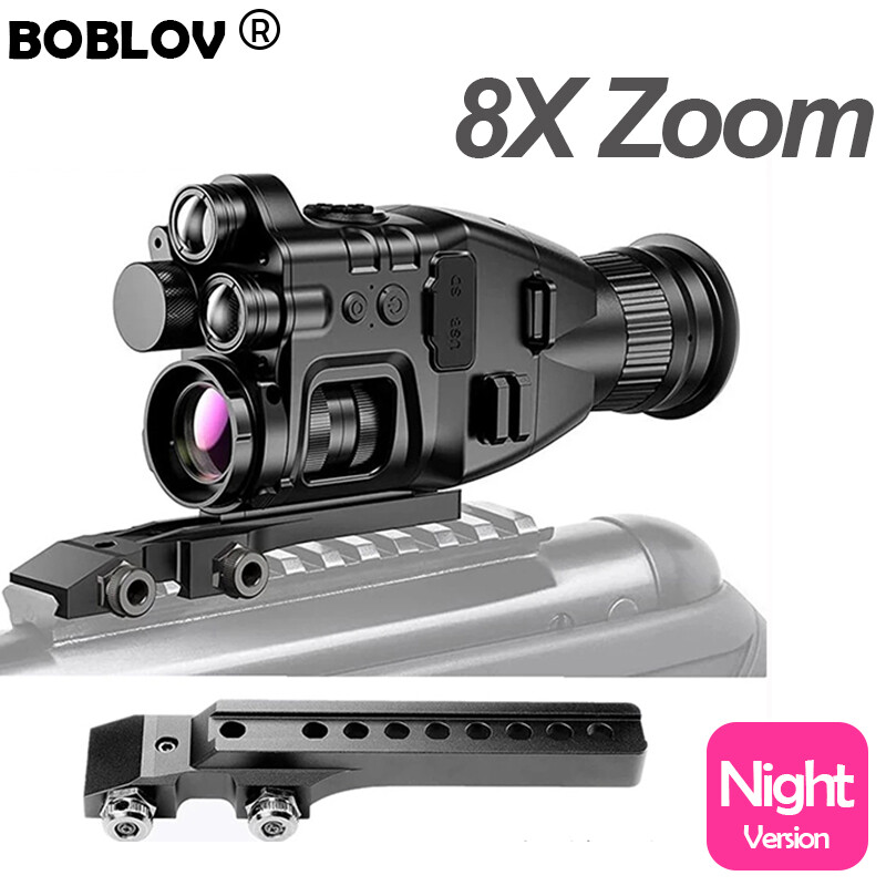 Boblov IR Night Version Device 940nm 3.1 inch LCD hiển thị Wifi tầm nhìn ban đêm mini một mắt ống nhòm kính thiên văn phạm vi 8X Zoom 1080P 4800mAh Video/hình ảnh ghi Máy ảnh Mini cho Đêm Ngoài Trời xem động vật hoang dã quan sát