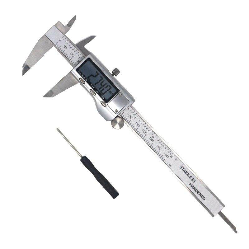 6/" 150mm Stainless Steel Electronic Digital LCD Vernier Caliper Micrometer Guage