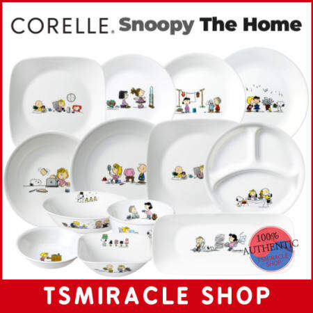 CORELLE Peanuts Snoopy Dinnerware Set - Round Plates & Bowls