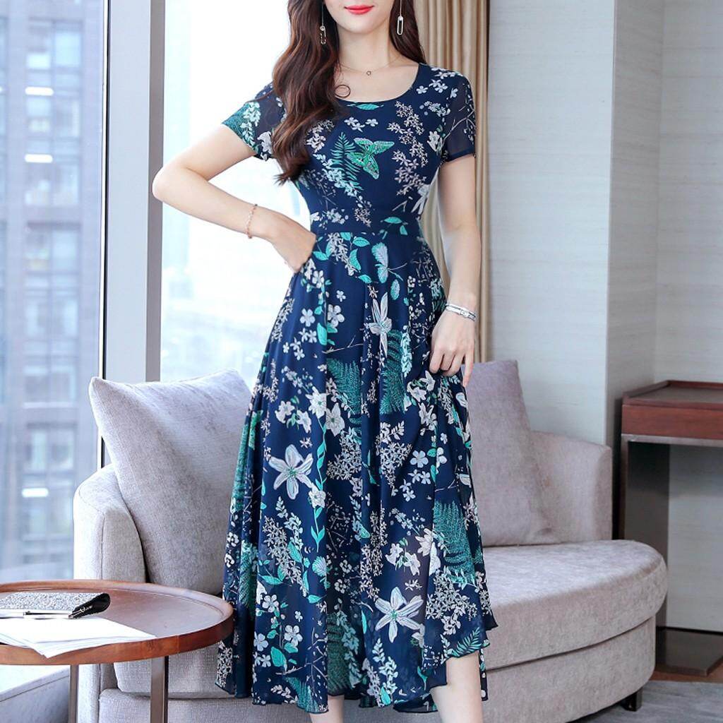Short Sleeve Floral Long Cheongsam | Peony