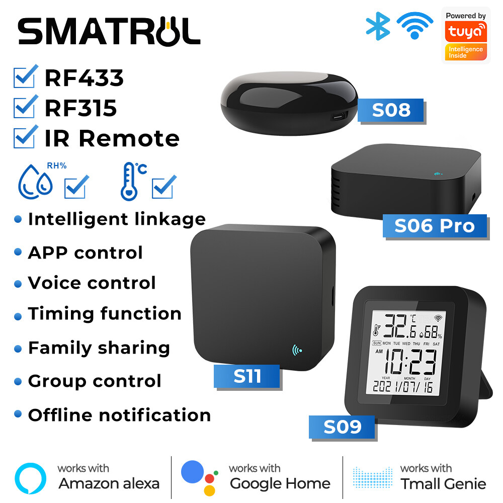 Smatrul Wifi IR điều khiển từ xa, S06 Pro S08 S09 S11, cho máy điều hòa TV, tuya thông minh hồng ngoại gia đình điều khiển từ xa đa năng cho Alexa/Google nhà