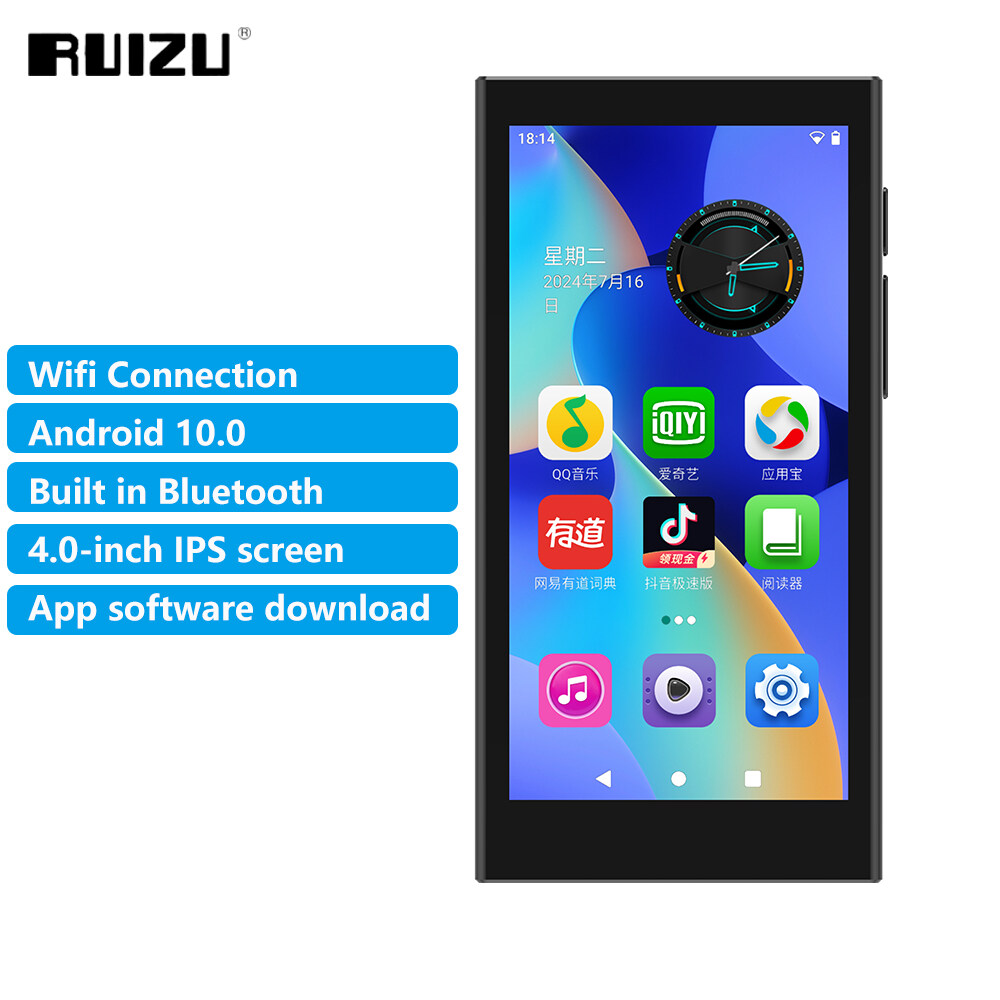 Ruizu Z90 Android Wifi MP3 Máy Nghe Nhạc 4.0 IPS Màn Hình Độ Nét Cao Hai Chiều Truyền Bluetooth âm t