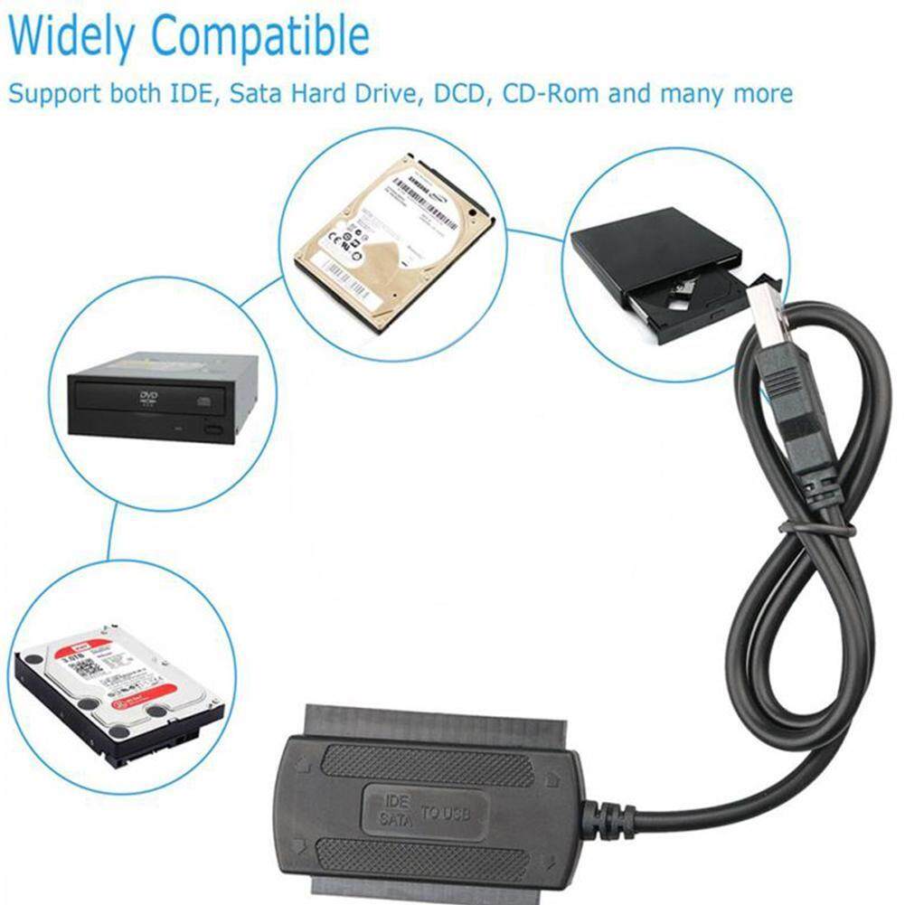 Bộ Chuyển Đổi Ổ Cứng USB 2.0 Sang IDE SATA S-ATA 2.5 4 HD Nguồn AC 3.5 Bên Với Bộ Nguồn Cáp Đổi Ngoài Chân HDD, T1W9