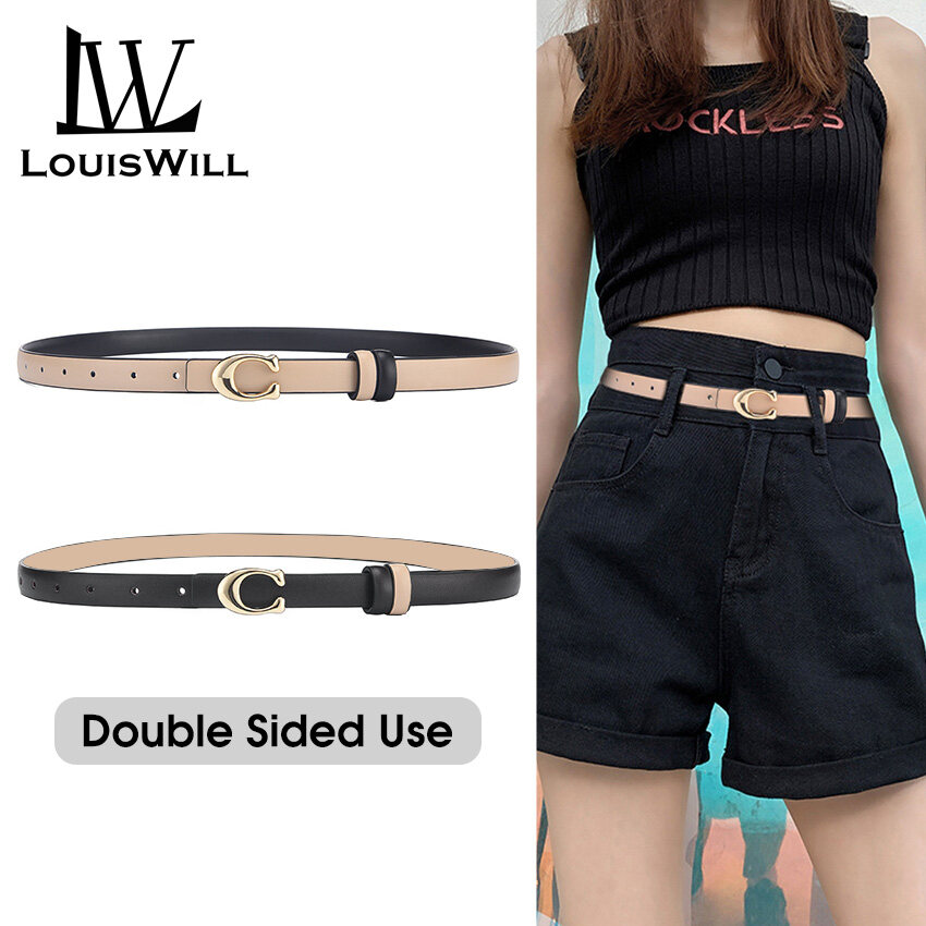 LouisWill Women Belts Fashion Thin Belts Double Sided Use Elegant Thin