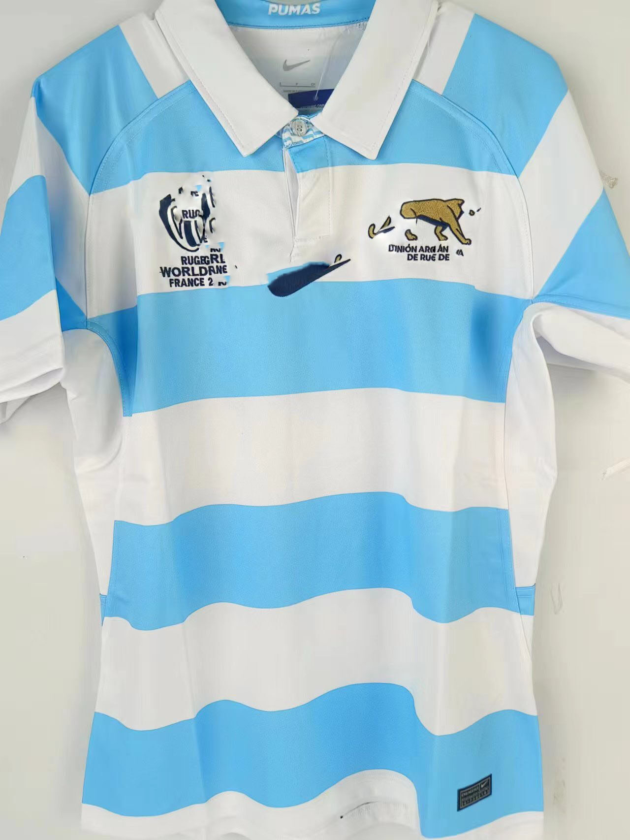 NRL2023 Rugby World Cup Argentina team home and away adult short-sleeved shirts, customizable with any name for men and women, casual short-sleeved training and competition quick-drying breathable rugby jerseys S-5XL.