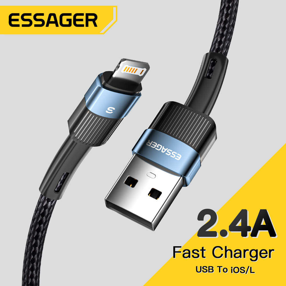 Essager Cáp Usb Cho Iphone 11 12 13 Pro Max Mini Xs Xr X SE 8 7 6 Plus 6S 5 5S 2.4A Dây Sạc Nhanh Ch