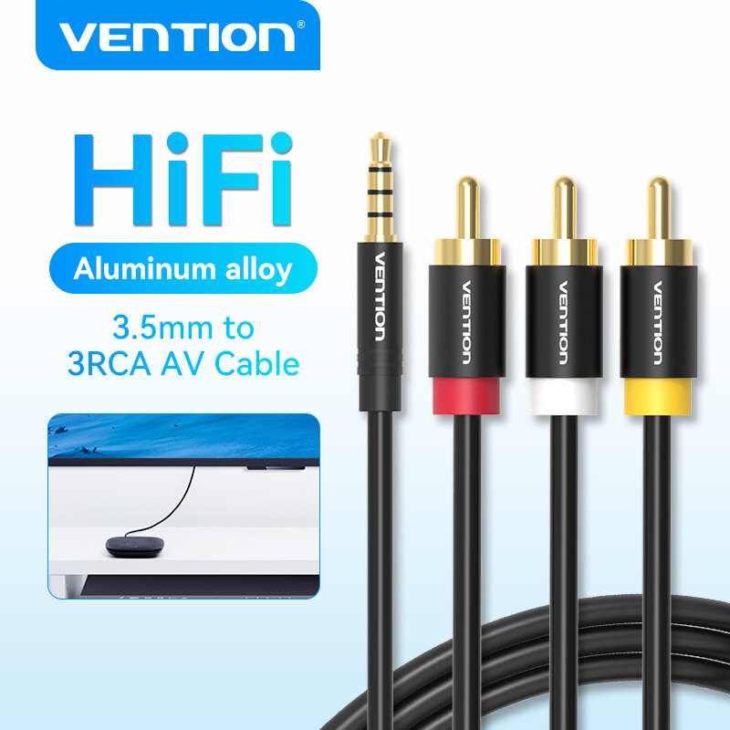 Vention 3.5mm để 3rca av máy quay cáp video 3.5 đầu cắm đực để rca âm thanh stereo nam aux cáp