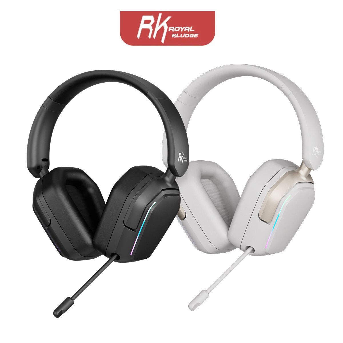 Royal Kludge RK HG101 Gaming Headphones Wireless 40mm Speaker Driver with RGB Lights Protein Skin Earmuffs