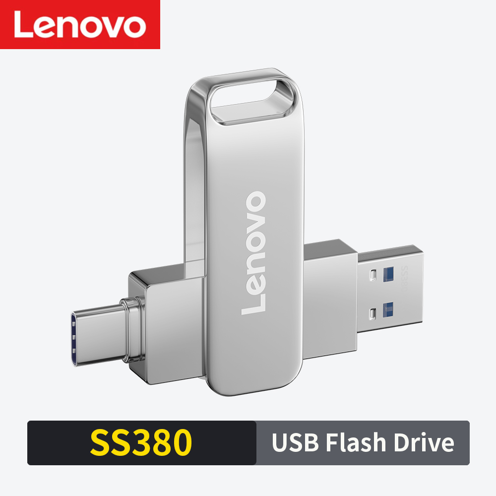 แฟลชไดรฟ์ USB ธัมบ์ไดรฟ์ความเร็วสูง Lenovo 64G/128GB USB ความเร็วสูงสติ๊กจัดเก็บข้อมูลภายนอกสำหรับ iPhone/iPad/Android/PC