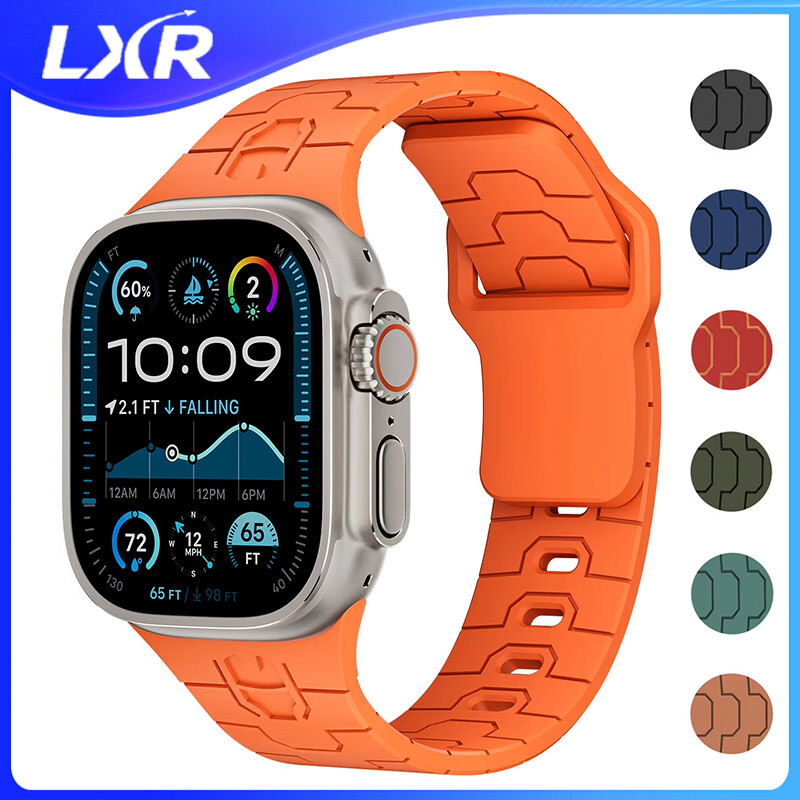 for smartwatch band 46mm 45mm 44mm 42mm 41mm 40mm Sport bracelet correa iWatch Silicone Straps series 10 9 8 7 6 5 4 3 2 1 SE Ultra 2 49mm ราคา 43 บาท*ส่งฟรี