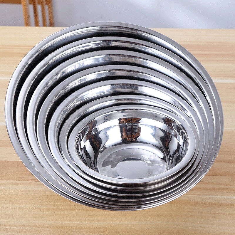 Gambar high quality Stainless steel holding small basin pupil soup bowl 304 stainless steel soup thickening canteen food basin of stainless steel bowl