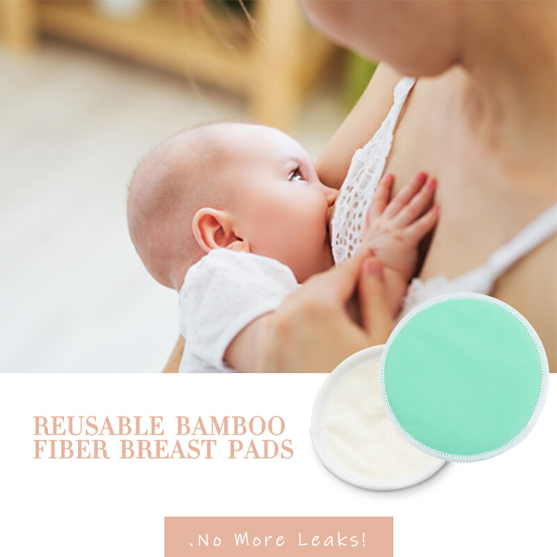 2Pcs Bamboo Nursing Breast Pads 4.7 inch Option Washable Reusable Breastfeeding Nursing Pads Multi Color for your Choice Wholesale ราคา  7 บาท*ส่งฟรี
