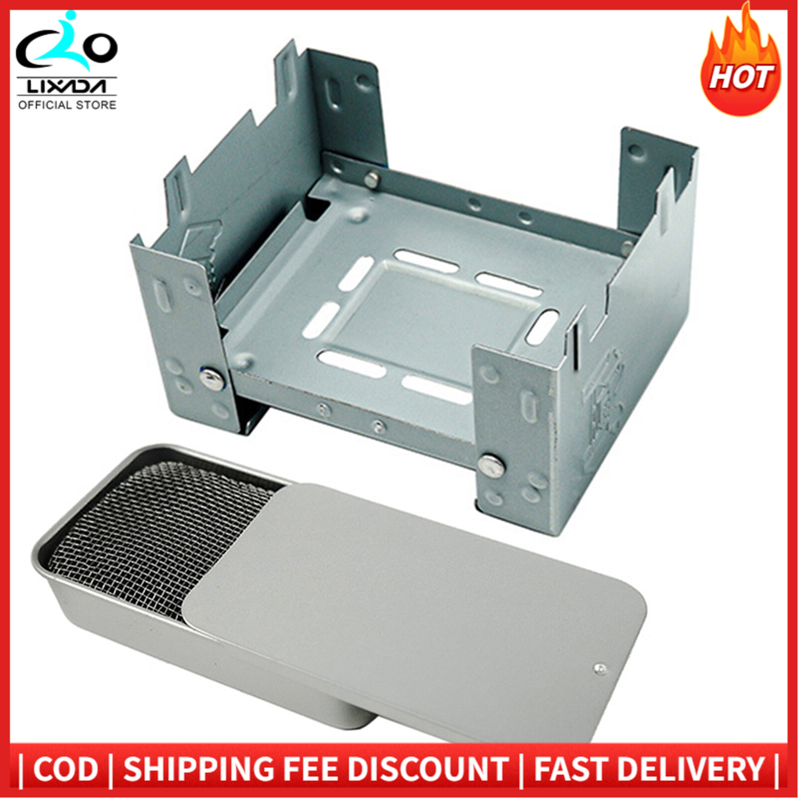 Bếp bằng thép không gỉ ngoài trời bếp nướng mini bếp nấu bằng cồn nhỏ gọn bếp nấu bằng cồn có thể gập lại bếp cắm trại dụng cụ dã ngoại cắm trại sử dụng tại nhà công viên
