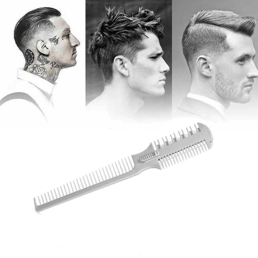 cutting hair with razor comb