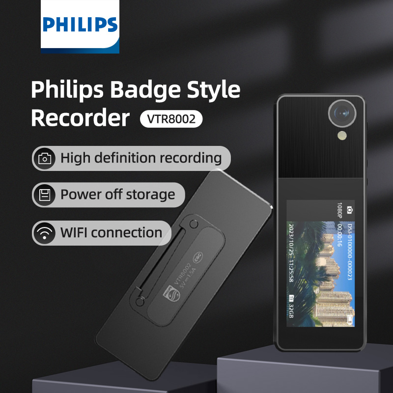 กล้องถ่ายรูป กล้องดิจิตอลมิลเลอร์เลส และอุปกรณ์ถ่ายภาพ Philips 100% Original Mini Body สวมใส่กล้อง 1296P หน้าจอ 1.9 นิ้ว WIFI กล้องวิดีโอ VTR8002 ราคา 7,179 บาท*ส่งฟรี