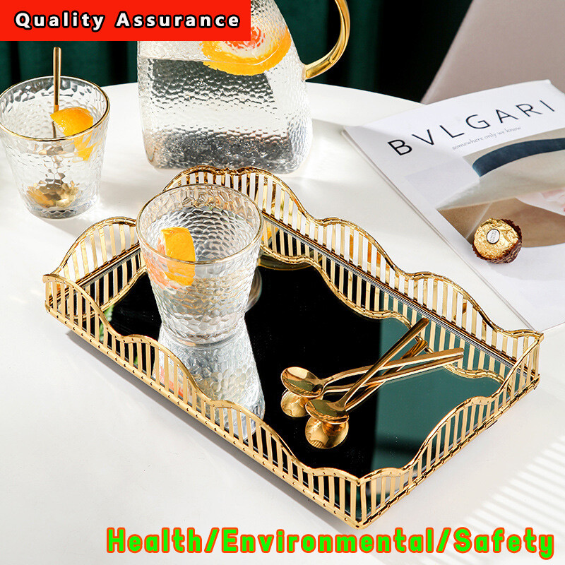 Gambar Fruit Plate Nordic Metal Cosmetic Storage Tray Fruit Plate Large Capacity