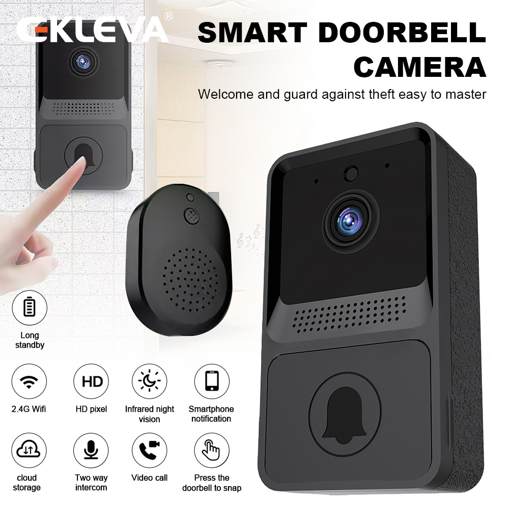 EKLEVA Wireless Doorbell-Video Door Bell WiFi Video Intercom Security Door Bell Visual Recording Home Monitor Night Vision Intercom ราคา 636 บาท*ส่งฟรี