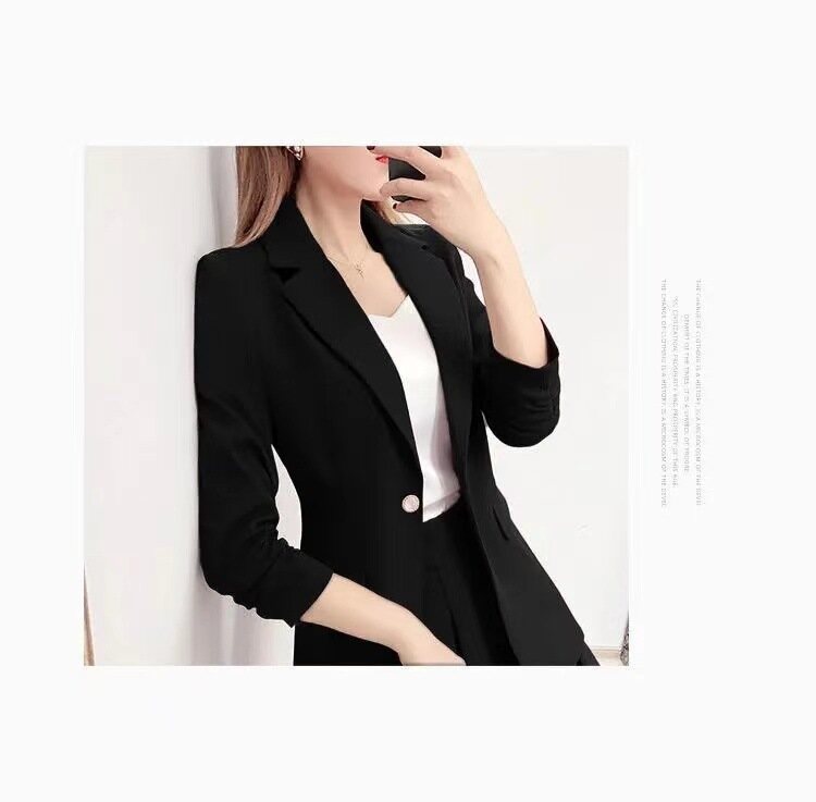 áo Blazer Công Sở/Trang Trọng Cho Nữ Bộ Cỡ Lỡn Bộ Đồ Rộng Áo Khoác Blazer Thường Ngày Cho Nữ + Chân Váy Ngắn