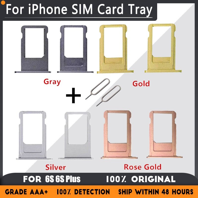 Khay đựng thẻ nano sim mới khay đựng cho iphone 6s 6s plus linh kiện thay thế khay đựng thẻ sim ổ cắm chuyển đổi màu đen trắng