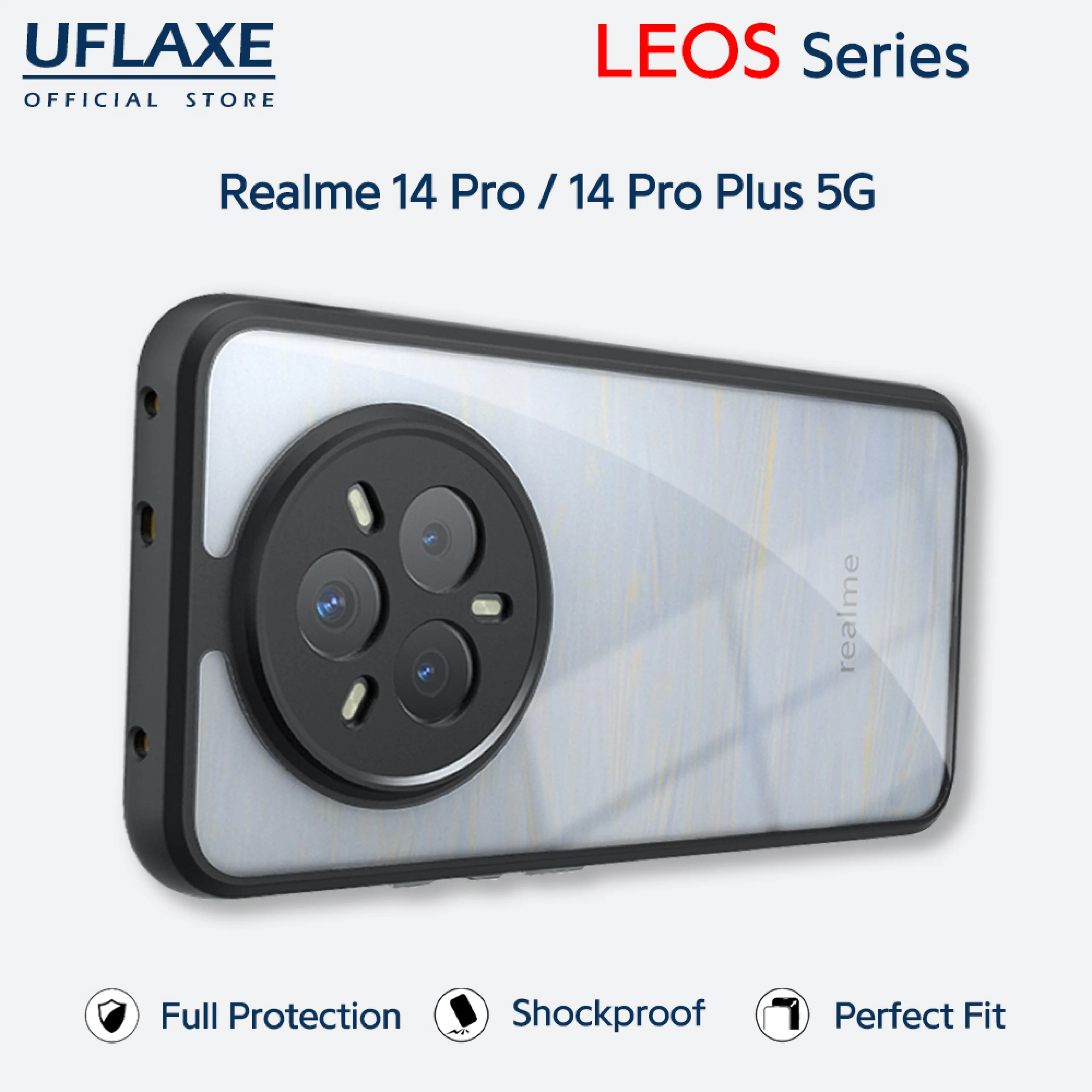 UFLAXE LEOS - For Realme 14 Pro / Realme 14 Pro Plus 5G Case - Matte Clear Shockproof Hard Case | Anti-Yellowing Anti-Fingerprint Durable Phone Case