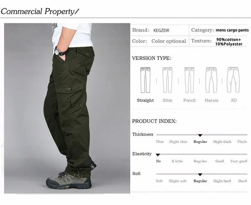 mens cargo trousers with zip pockets