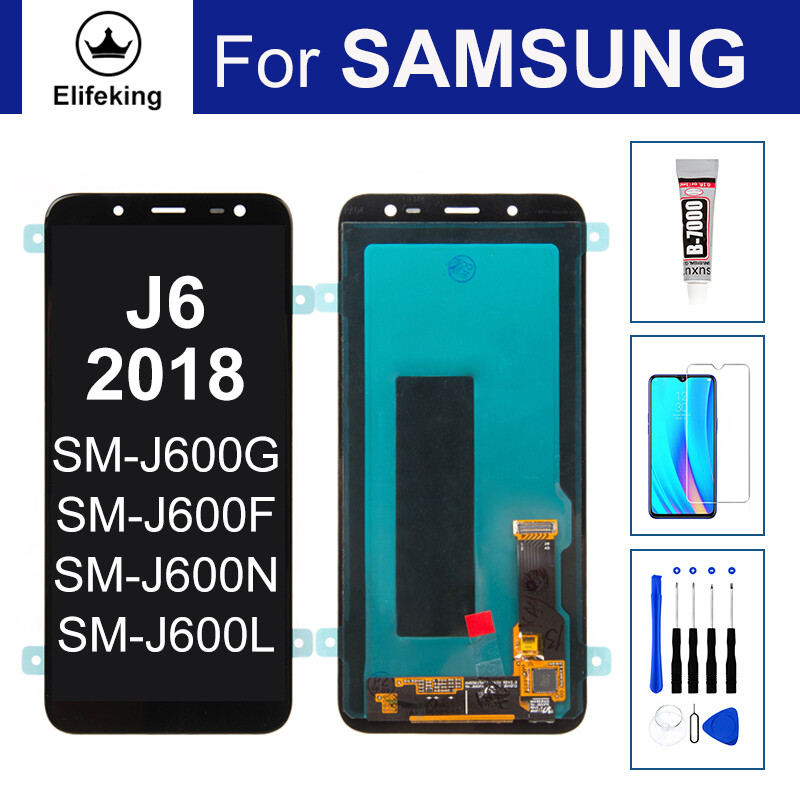 Bộ Phận Lắp Ráp Màn Hình LCD 5.6 ''Cho Samsung Galaxy J6 2018 J600 J600F J600Y Thay Thế Kèm Dụng Cụ Sửa Chữa Miễn Phí + Kính Cường Lực