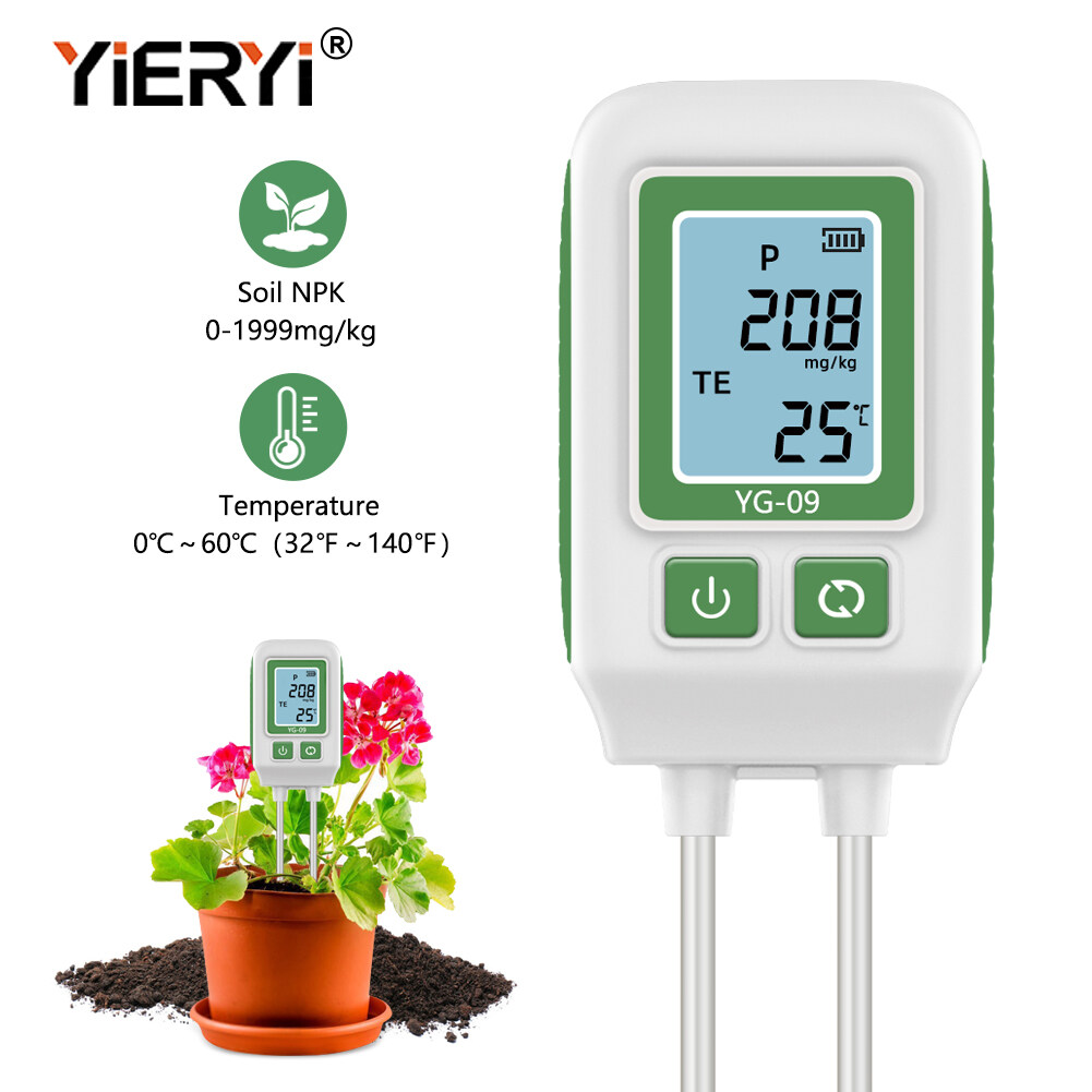 YIERYI  Nitrogen/Phosphorus/Potassium 0-1999mg/kg 0°C~60°C Digital Soil Tester with Backlit LCD Display for Horticulture, Orchards, Potted Plants, Seedlings, Agricultural Planting.