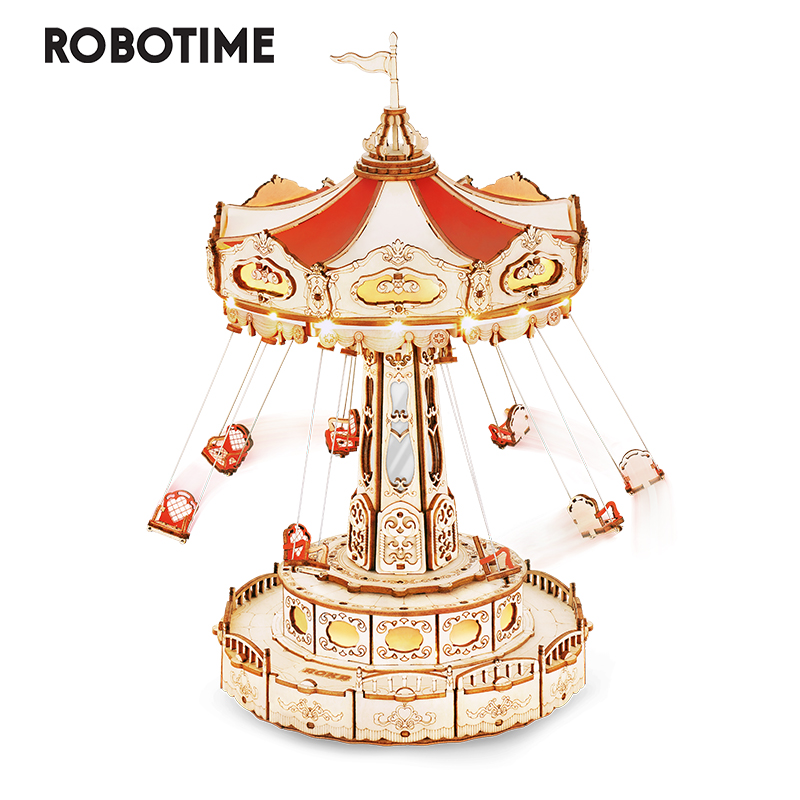 Robotime Rokr Swing Ride DIY Music Box Building Block Amusement Park Series for Kids Adults Easy Assembly 3D Wooden Puzzle -EA02 ราคา 1,358 บาท*ส่งฟรี